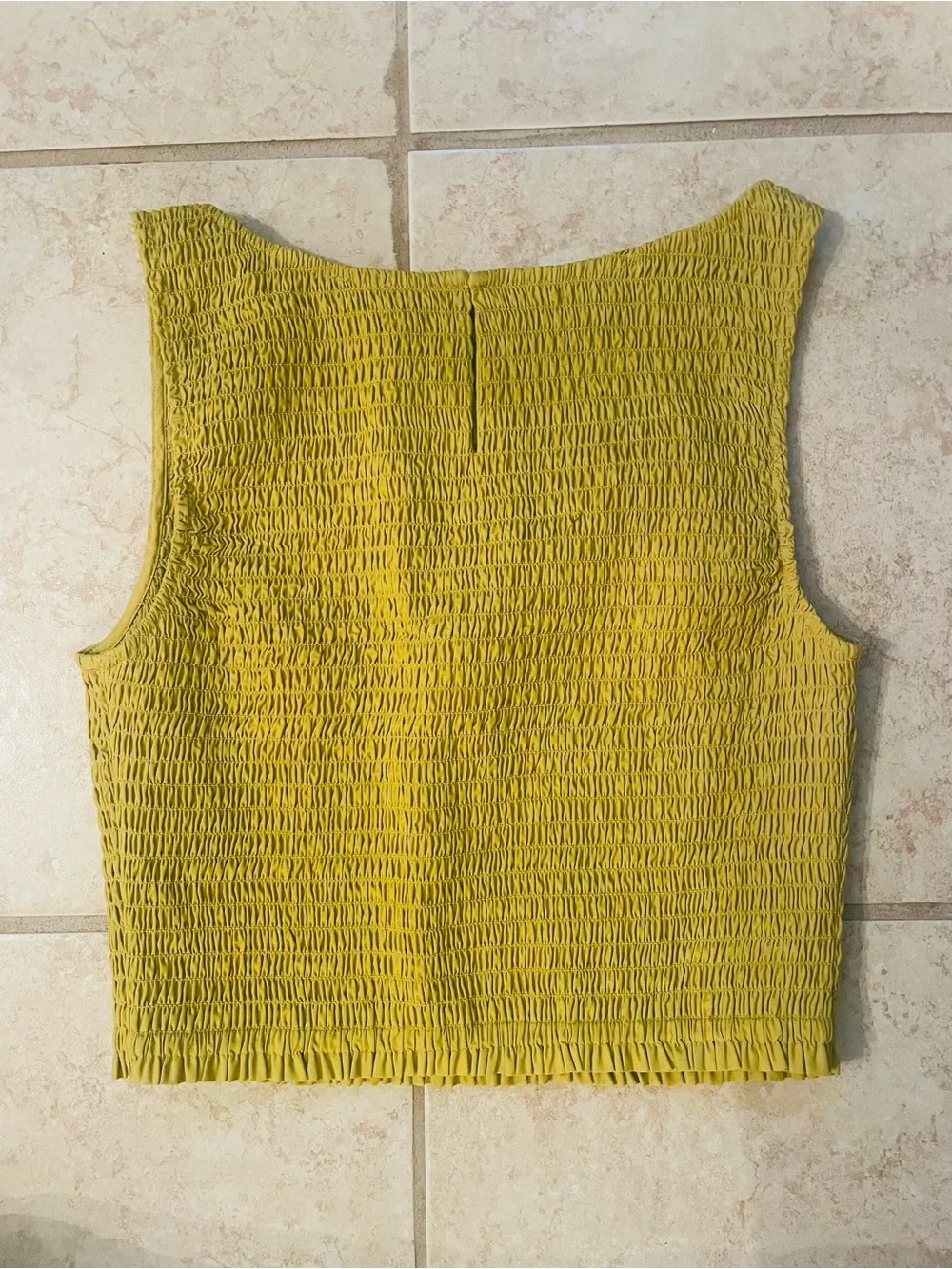 Marea by Liz Joy Chartreuse Charlotte Smocked Sleeveless Top - Picture 2 of 3